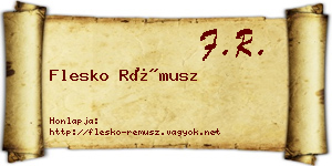 Flesko Rémusz névjegykártya